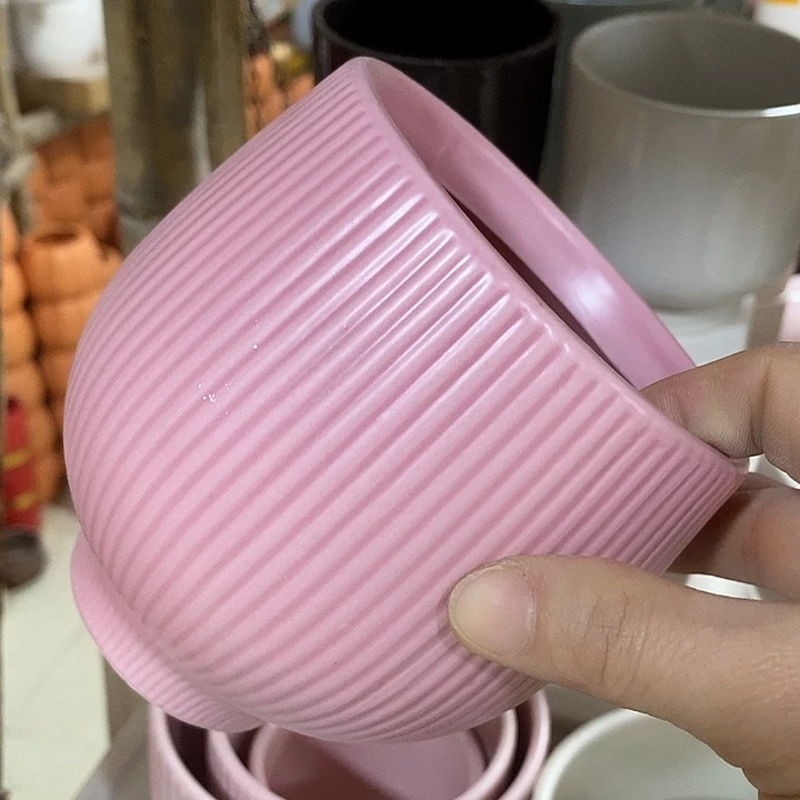 陶摆件陶盆有孔 瑕疵针孔漏釉介意勿拍外口 11外高12