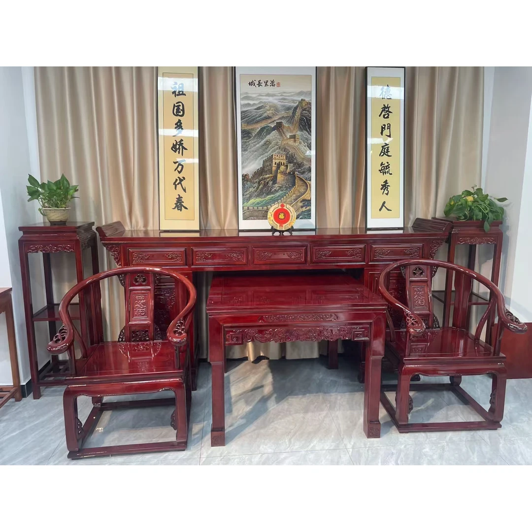 2025雕花民俗民风木原木框架结构条案卯榫