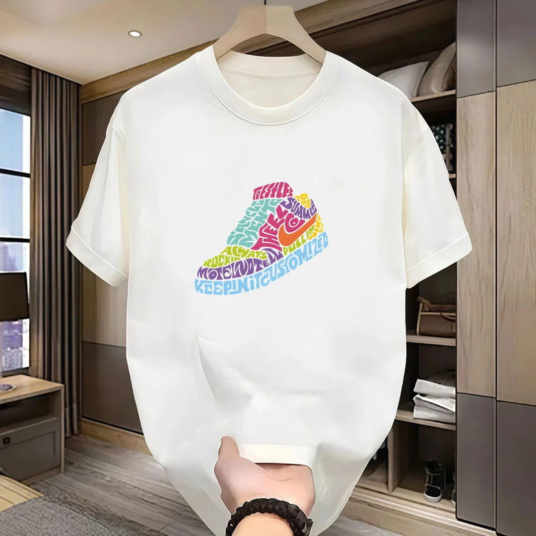 【260G重磅】联名款潮牌男女短袖T恤夏季情侣上衣运动休闲C11白