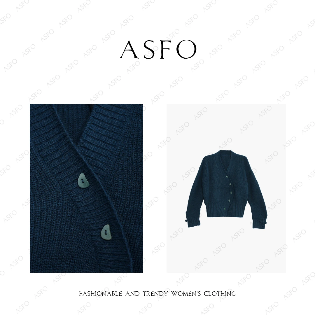 【AS弧心】25新设计感彩纱羊毛弧形门襟加厚百搭开衫AS25DMZZS01047