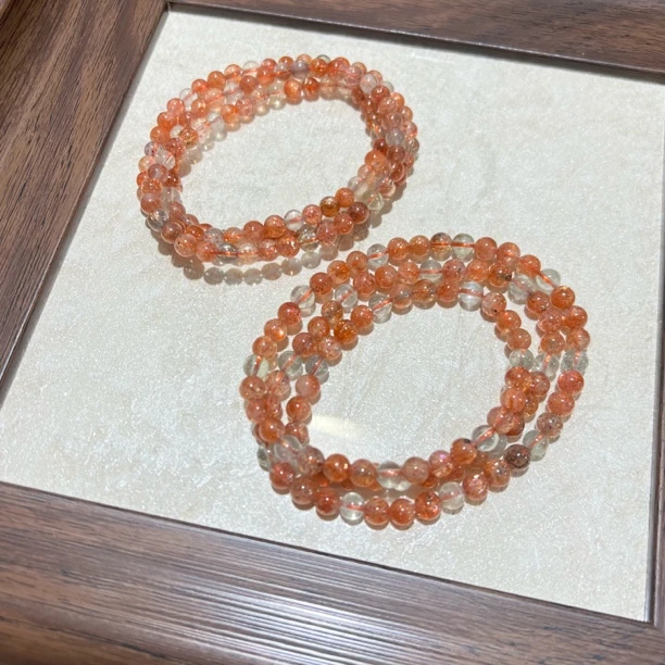 【晶澜月】N080天然太阳石 金太阳多圈手串5-6mm多样性发其一