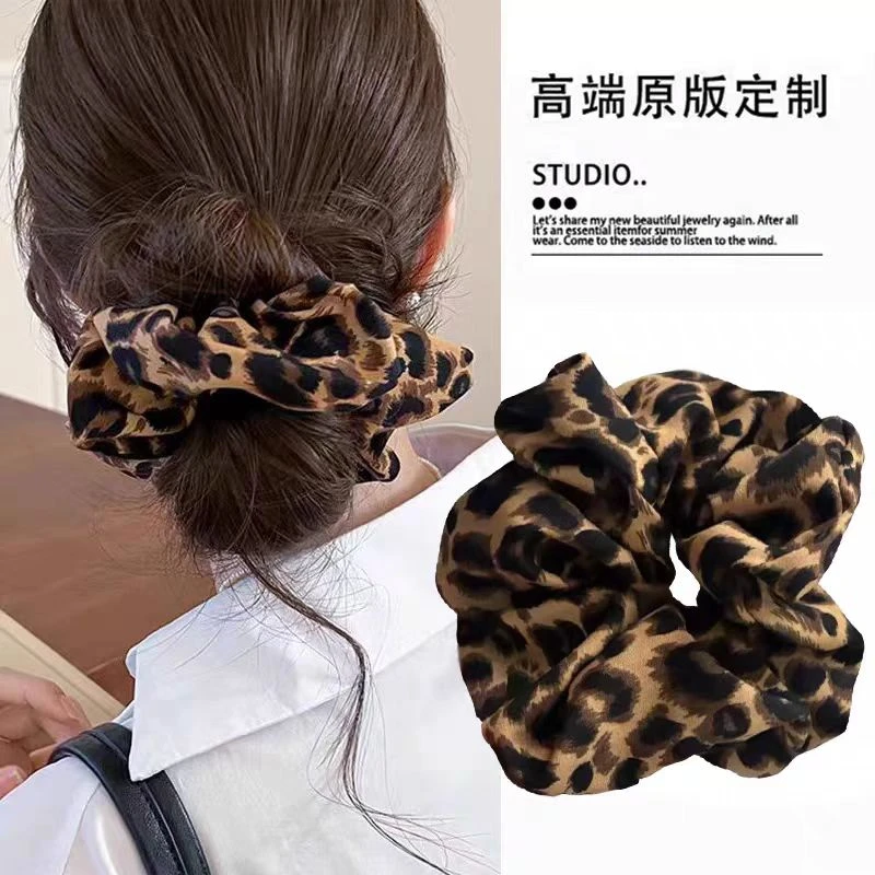珍美妮法式复古大号豹纹大肠发圈韩式皮筋女扎头发绳气质高级感