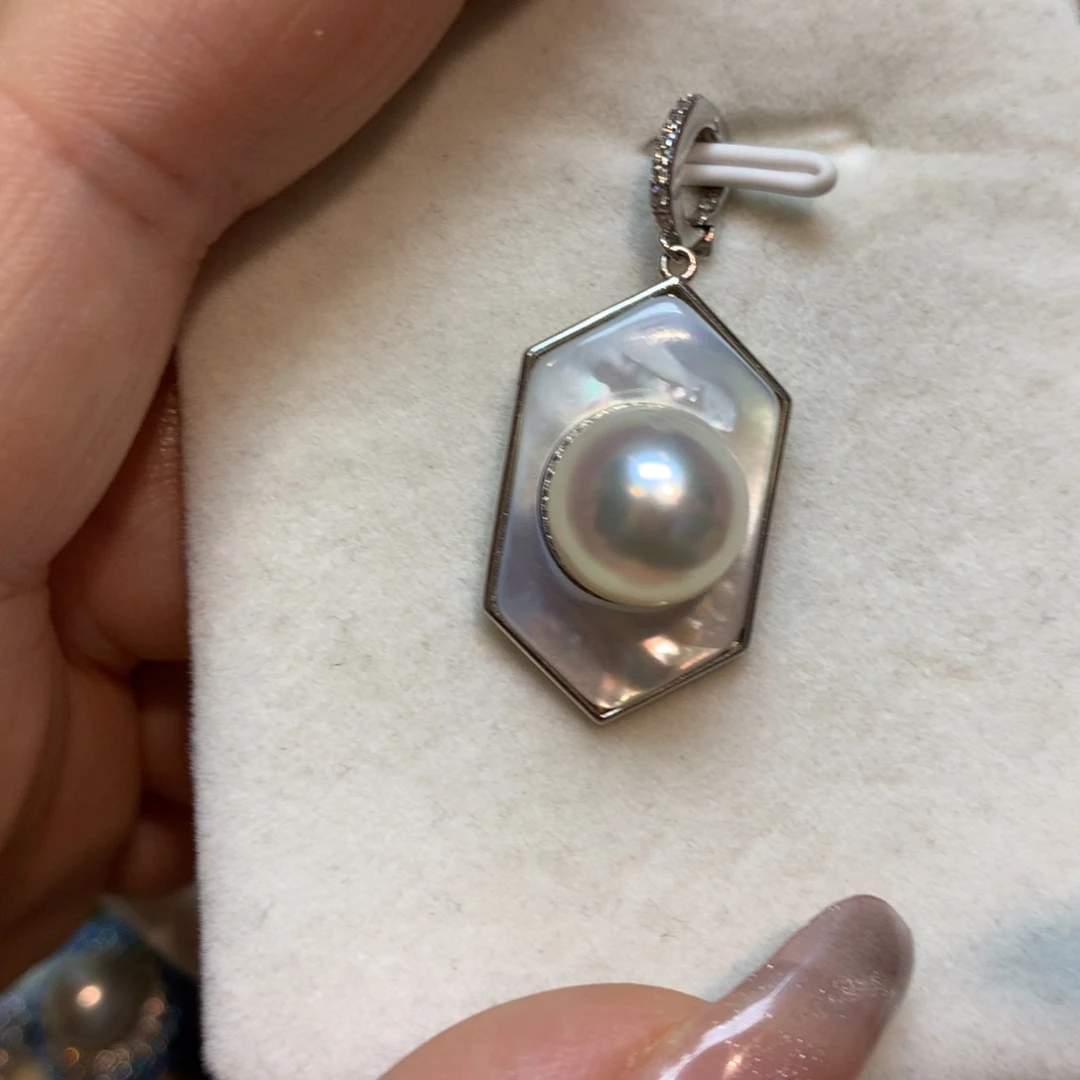 海水珍珠颈饰银S925镶嵌
