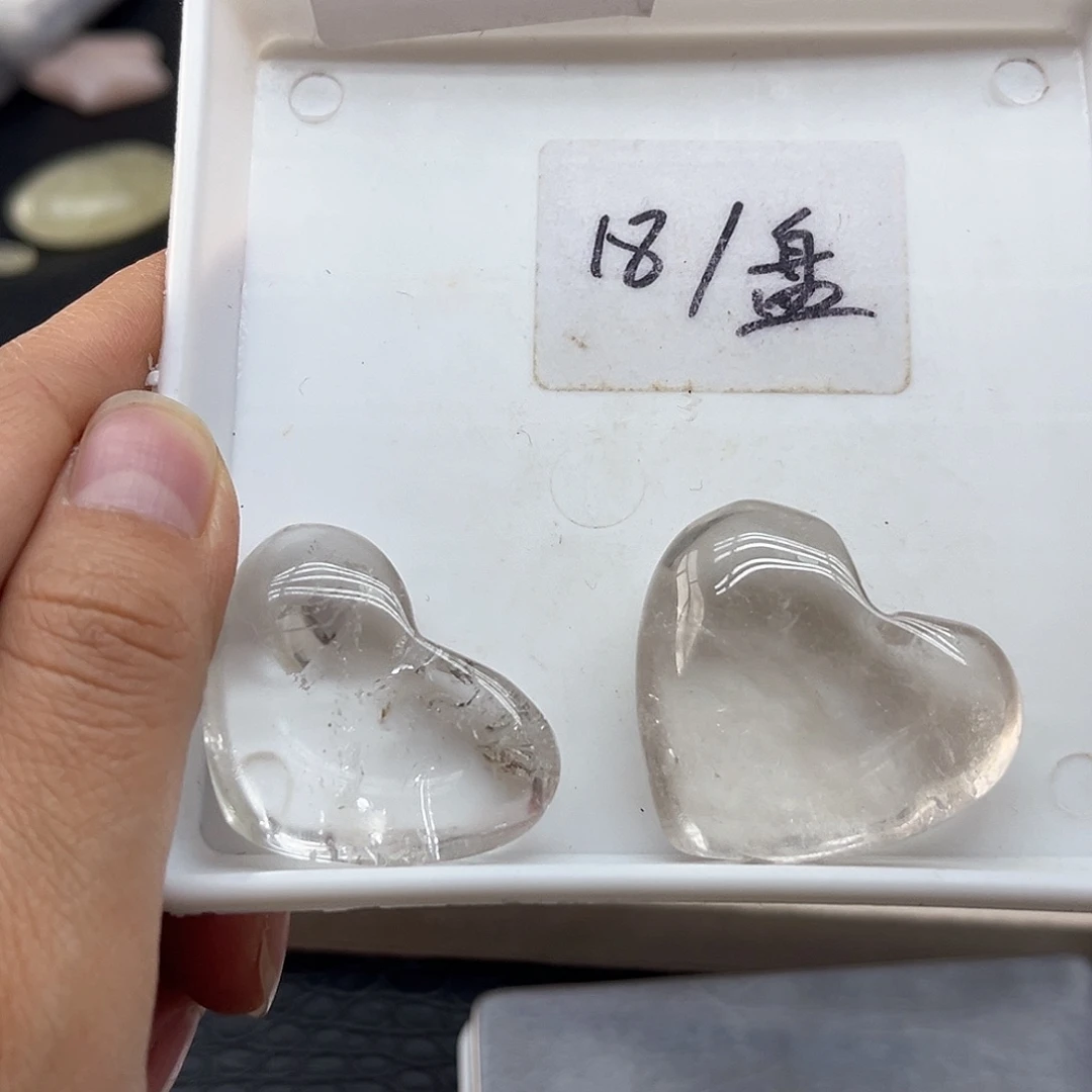 水晶珠宝半成品未镶嵌96白水晶爱心