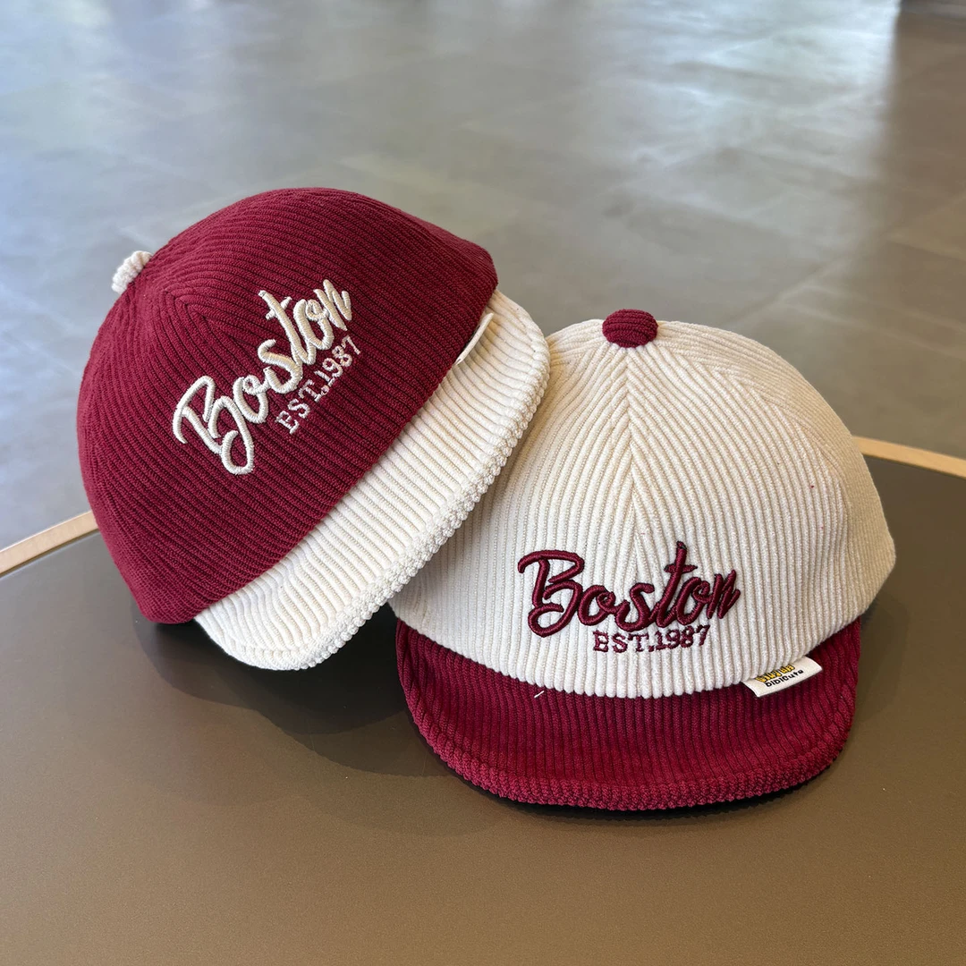 宝宝帽子韩系灯芯绒软檐鸭舌帽婴幼儿春秋防风棒球帽男女童太阳帽