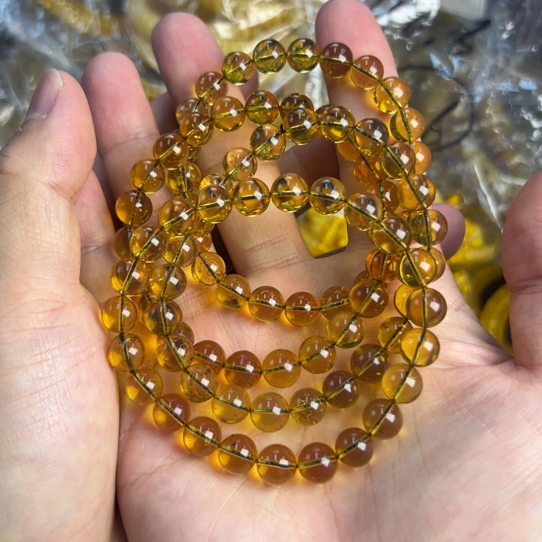 琥珀未镶嵌裸石蓝珀手串8mm多样发其一