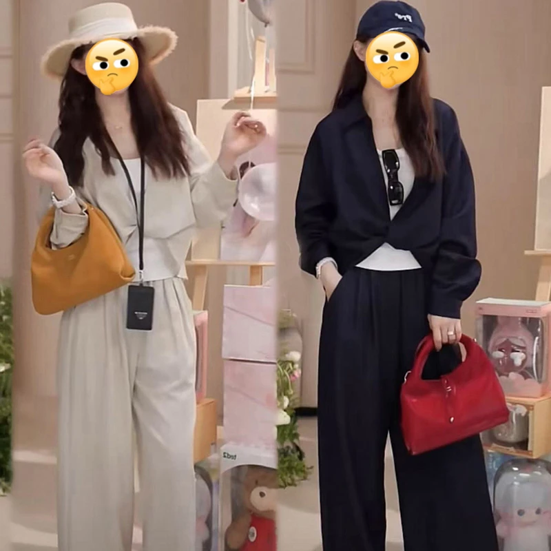 2025年开春穿搭一整套高级感衬衫女背心显瘦阔腿裤气质百搭三件套