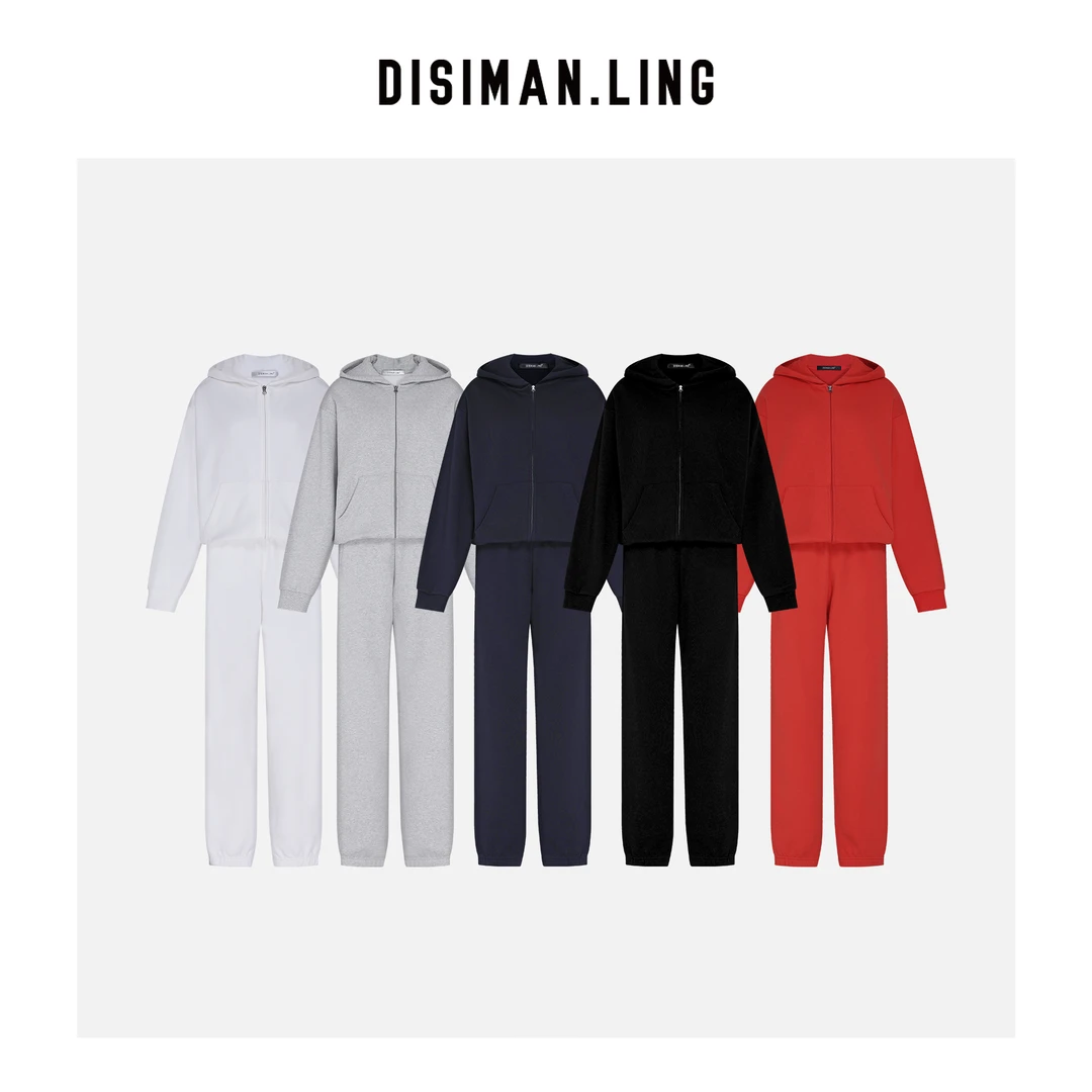 迪丝嫚苓多色针织套装运动时尚休闲百搭连帽气质舒适长袖原创设计