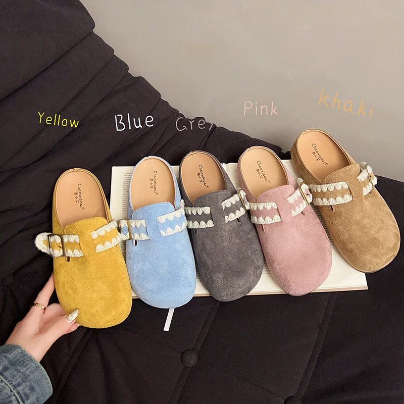 勃肯拖鞋女外穿2025年春季新款厚底增高一脚蹬懒人鞋子包头半拖鞋