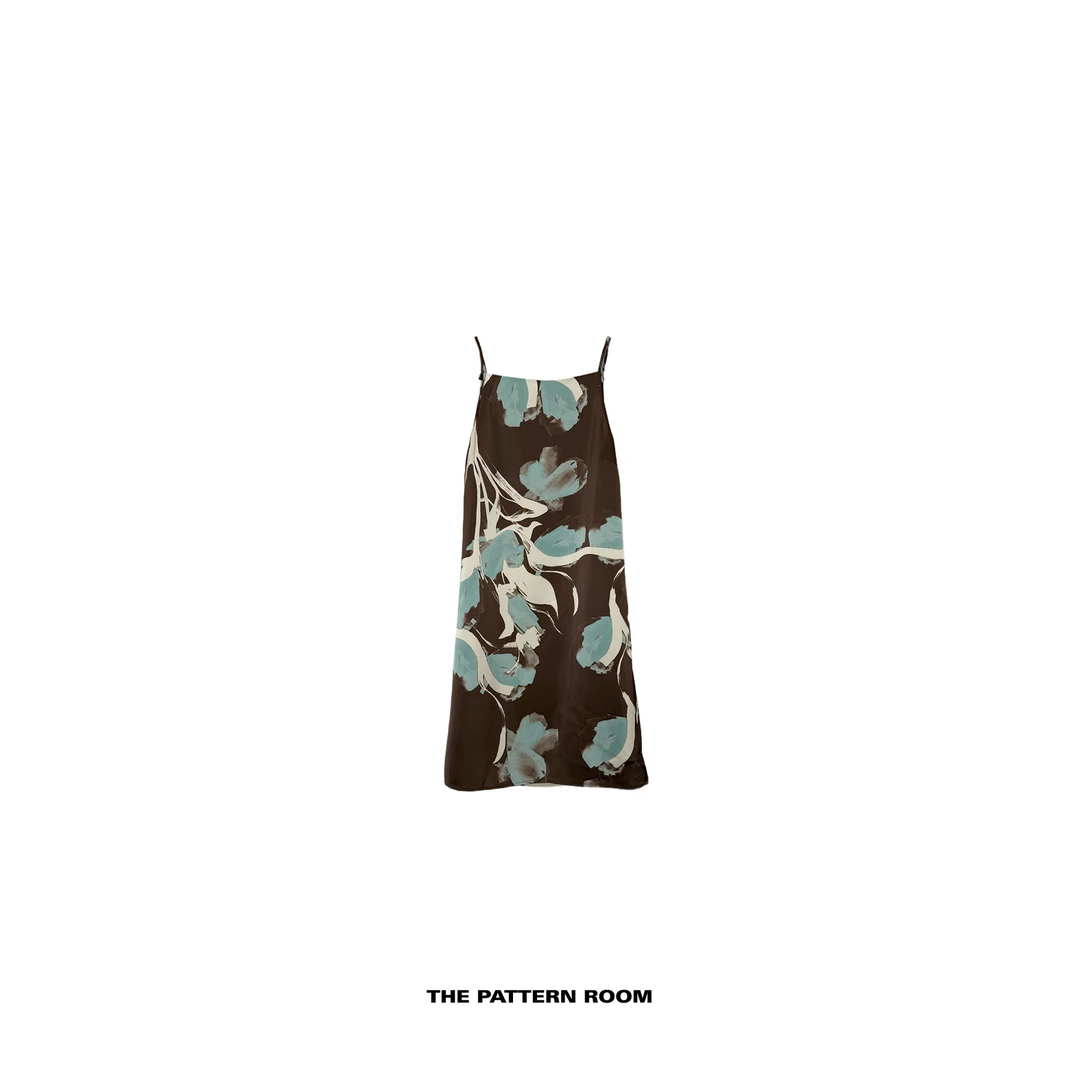 The pattern room | 纹理之美写意桔梗油彩吊带连衣裙