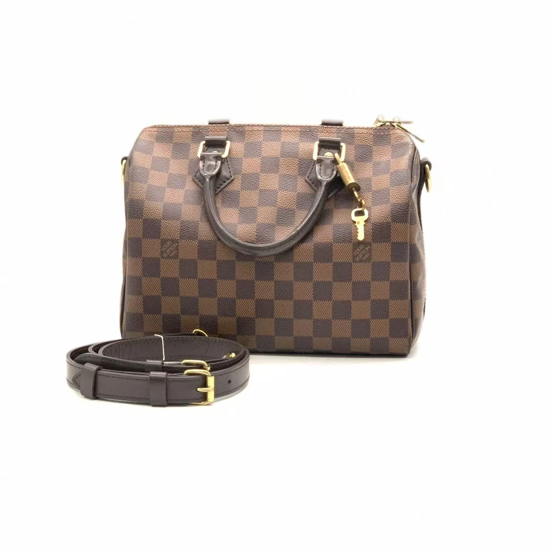 95新 LouisVuitton/路易威登 棕棋盘格sp25枕头包/