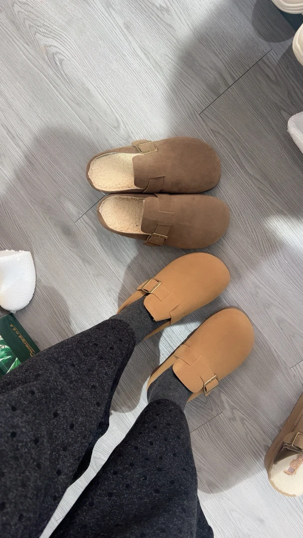 新款博肯鞋A085-1休闲百搭博肯加绒半拖