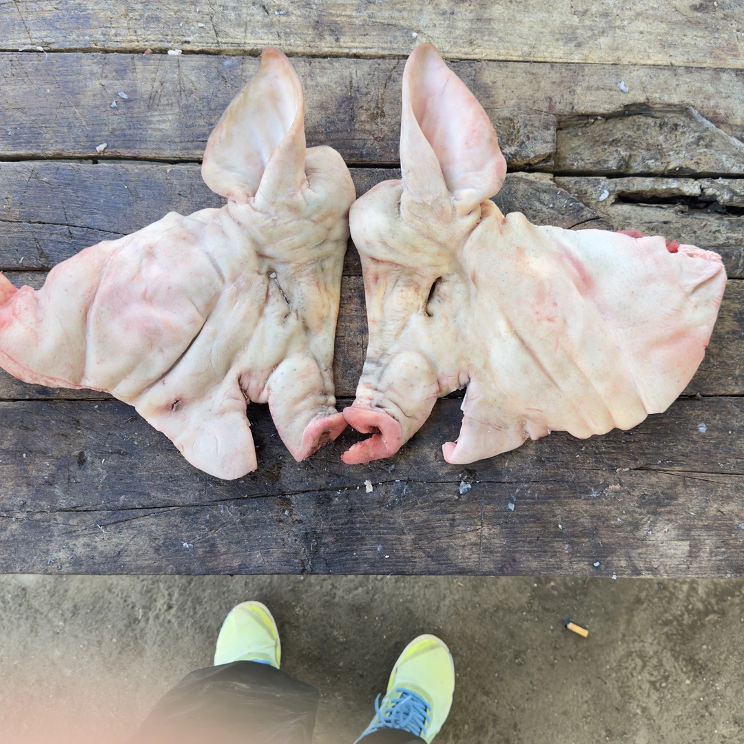 带耳朵猪头肉自家黑猪