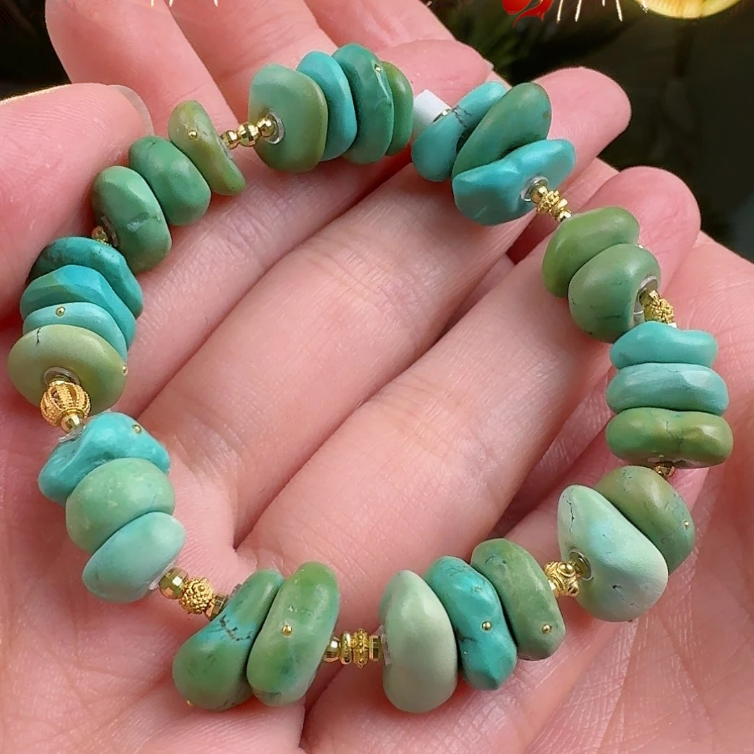 绿松石珠宝奇石18K金镶嵌