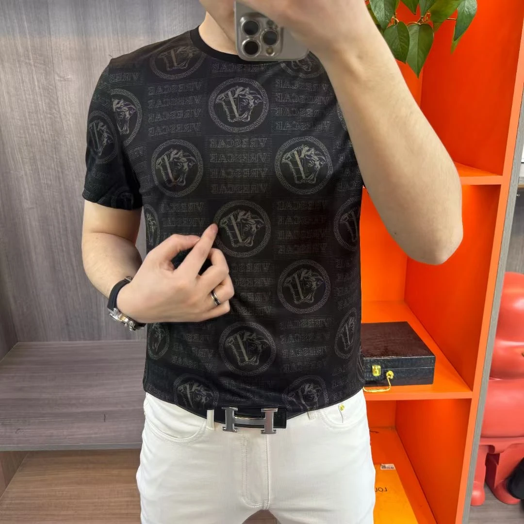 男士半袖夏季新款高端欧货时尚潮流面料透气清凉一夏爆款热卖半袖