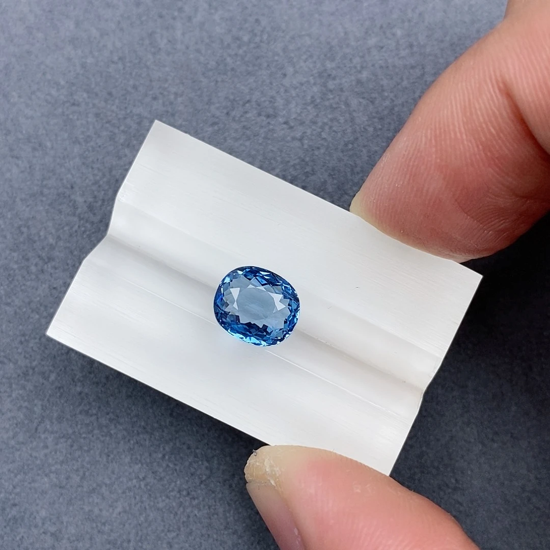 海蓝宝石笔搁未镶嵌3.39ct超级圣玛利亚裸石