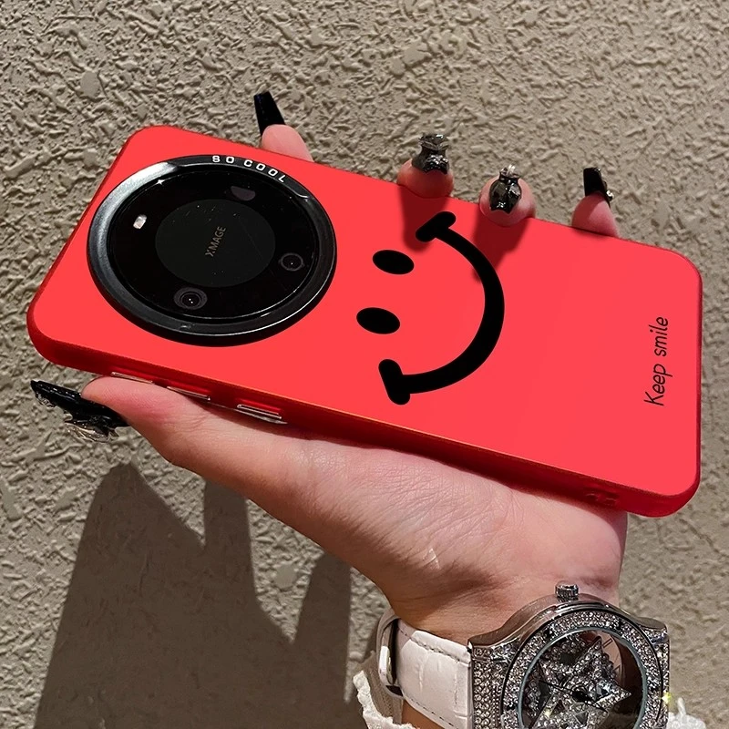 适用华为mate70pro手机壳笑脸红色新年款mate60保护套个性创意女