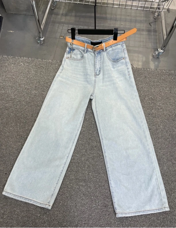 YYDS.2025夏款九分小直筒薄牛仔裤浅色百搭阔腿裤高腰