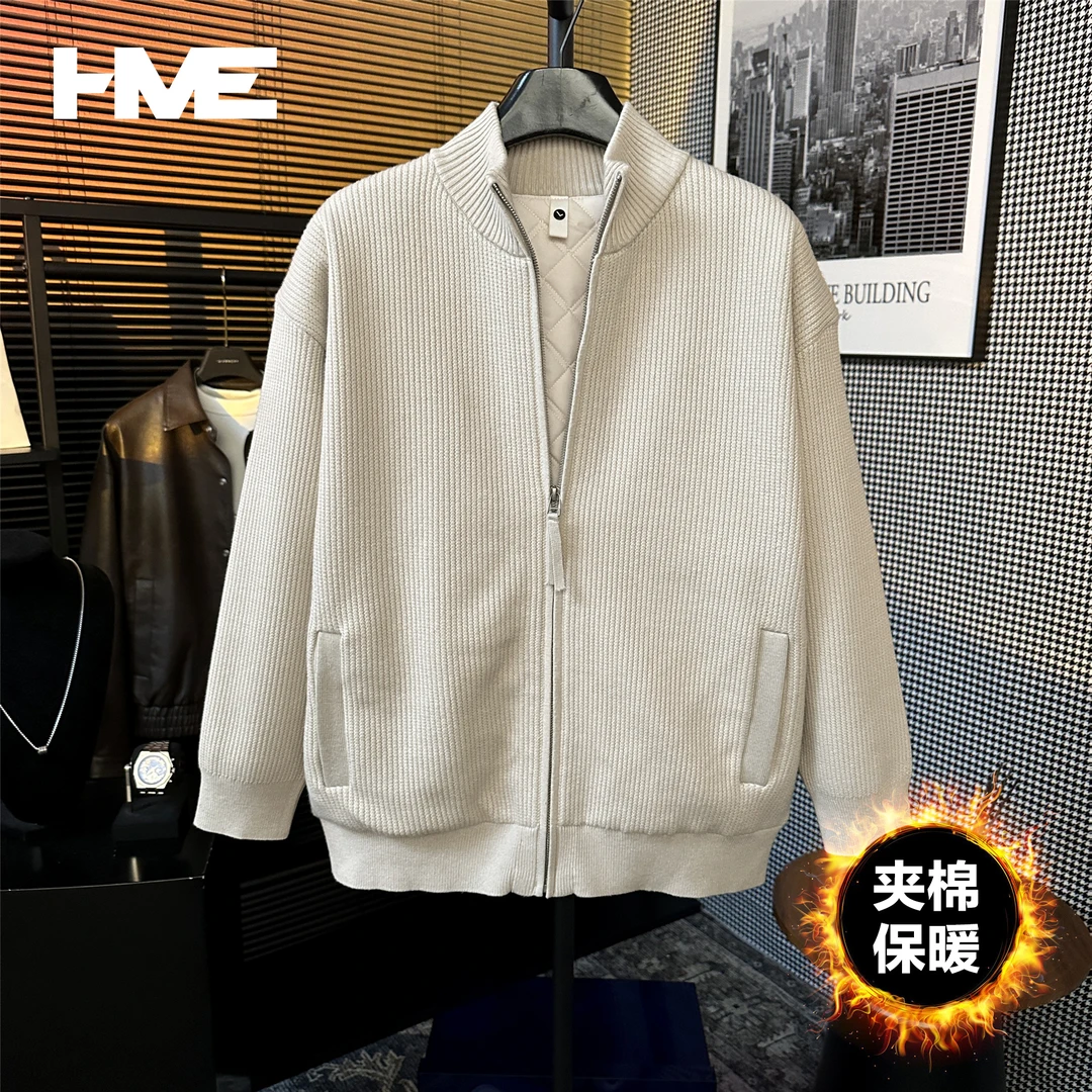 【HMEYAO】【加棉加厚莱赛尔混纺】秋冬高级肌理感气质百搭针织开衫