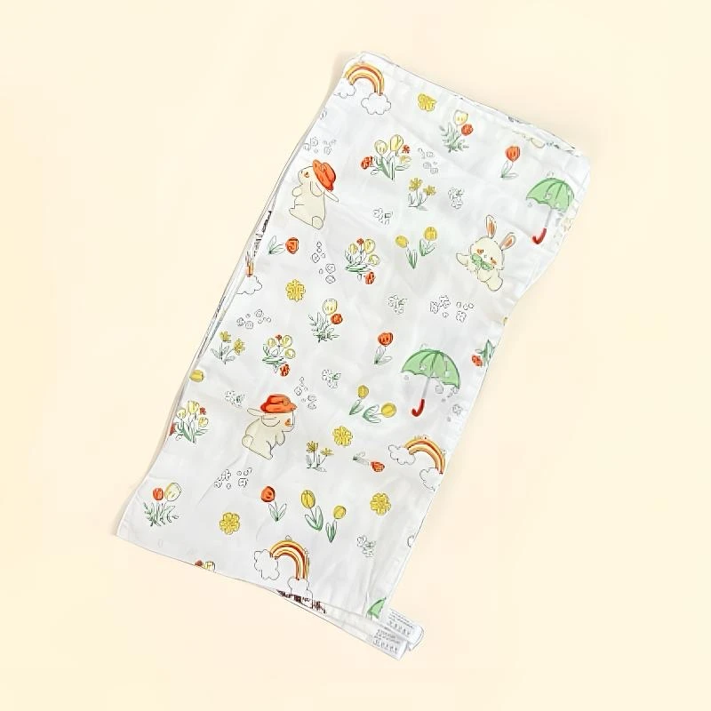 【4层玉竹长童巾 】 婴儿超软宝宝洗澡巾洗脸卡通高密柔软