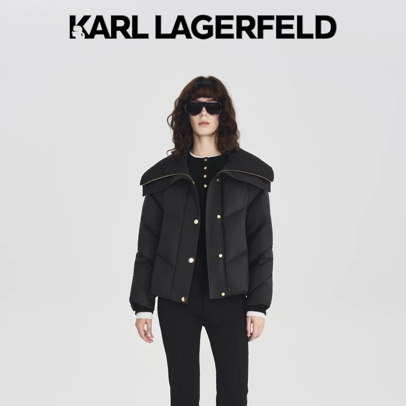 【丽公主专属】KARLLAGERFELD大翻领短羽绒M27E4014