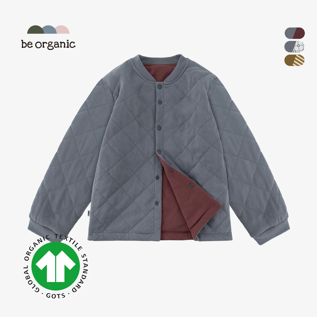 be organic【裥棉夹克】有机棉童装外套上衣两面穿秋冬保暖棉服新
