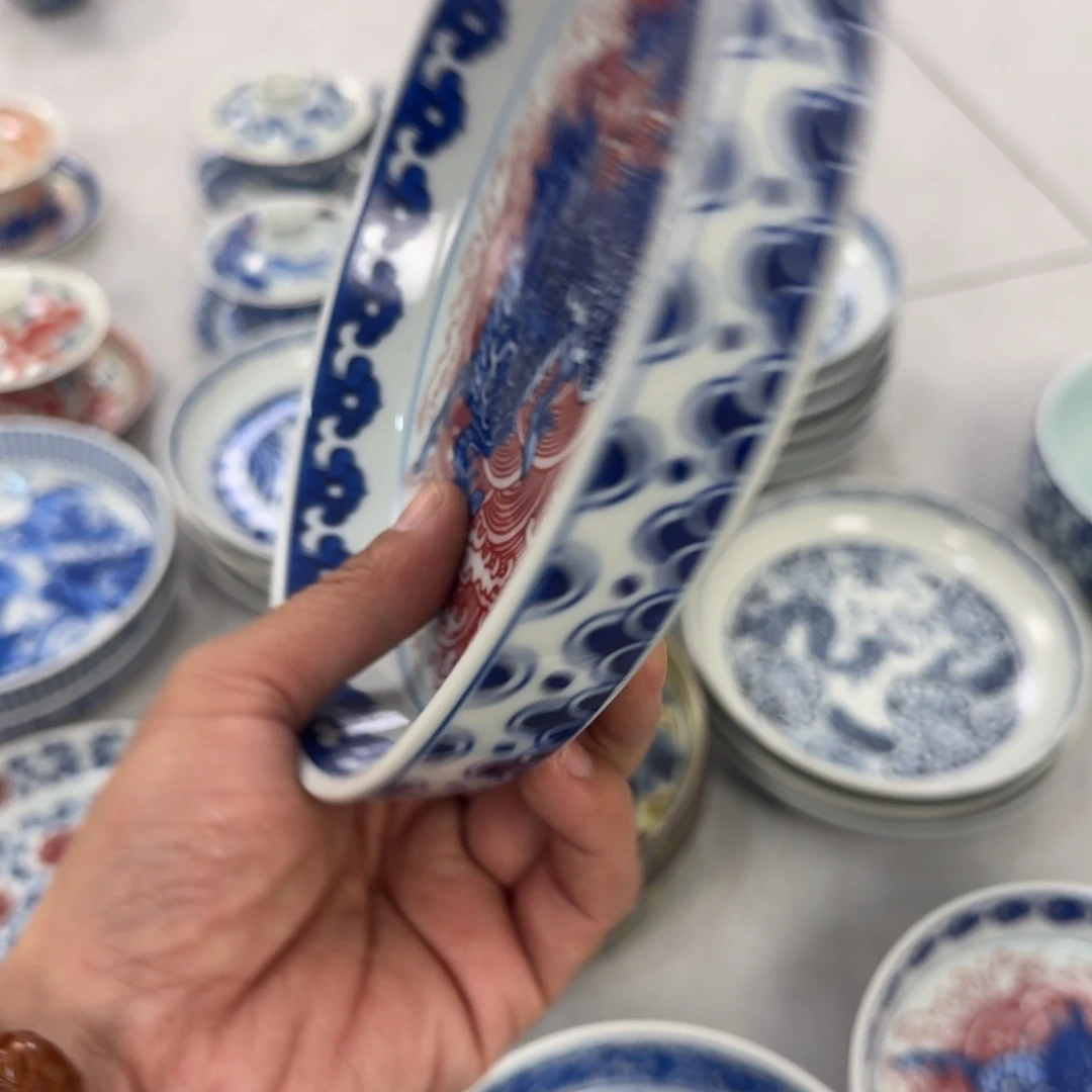 瓷片麒麟踏浪大壶承