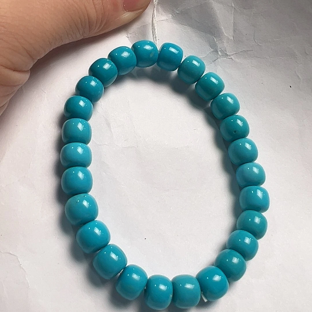 未镶嵌绿松石手串卡8.2，18.8克