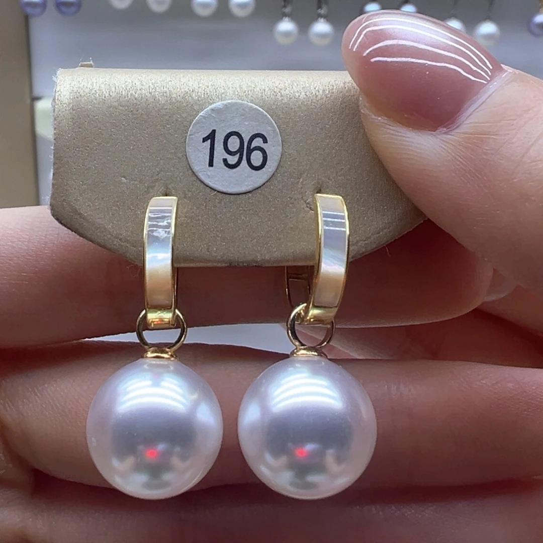 银S925镶嵌淡水珍珠耳饰