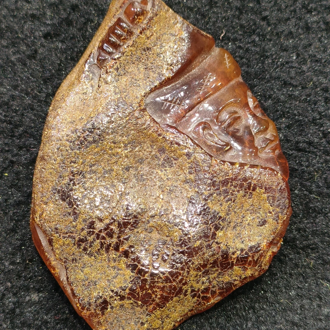 琥珀吊坠济公活佛雕刻精细男士纯手工复古