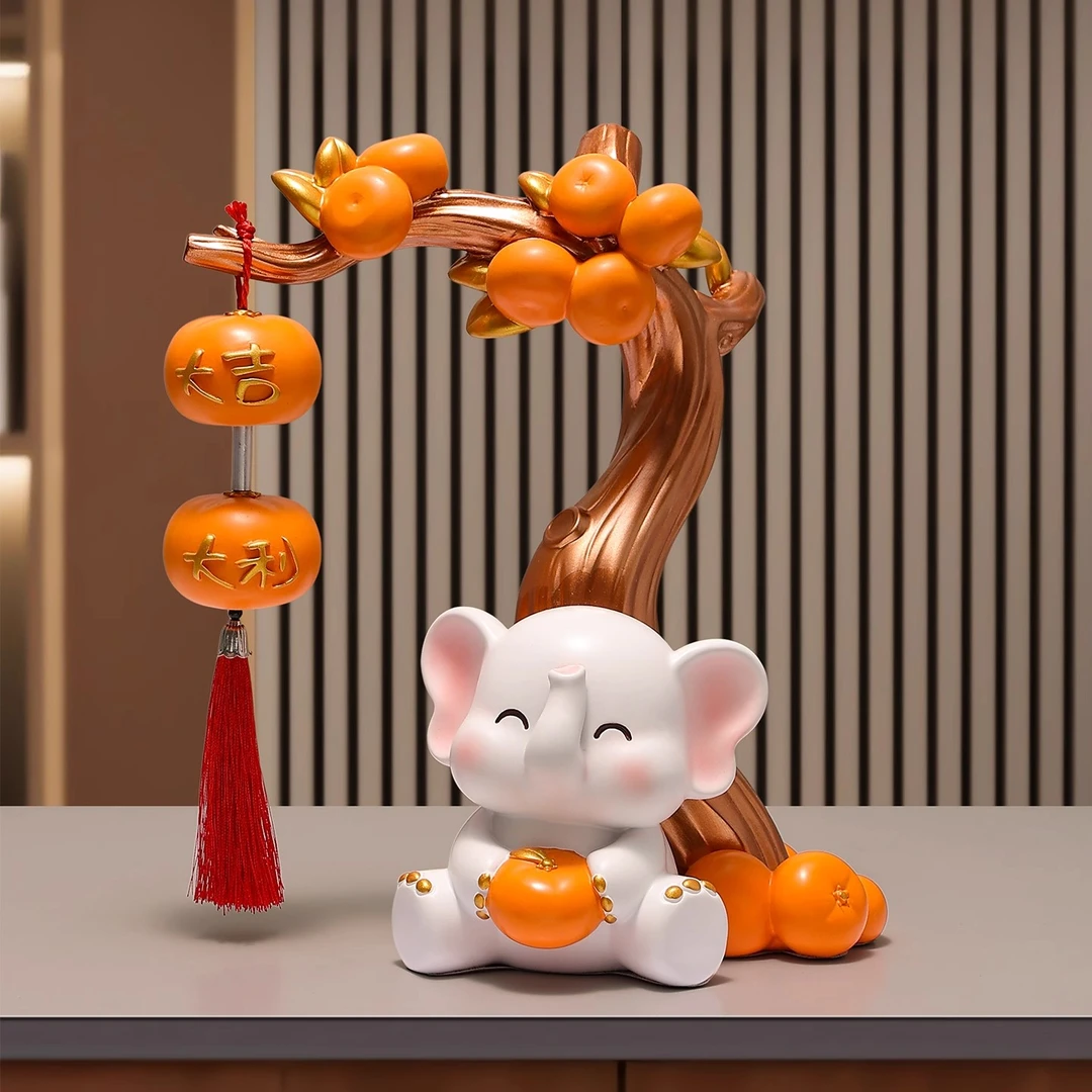 大吉大利可爱大象摆件客厅电视柜入户玄关装饰寓意好乔迁搬家礼物