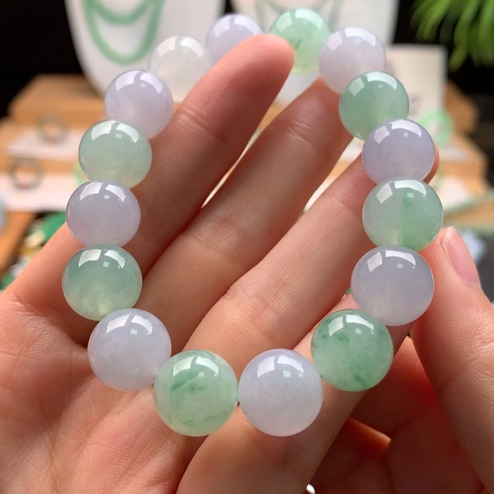 翡翠未镶嵌手串天然缅甸A货翡翠卡12mm