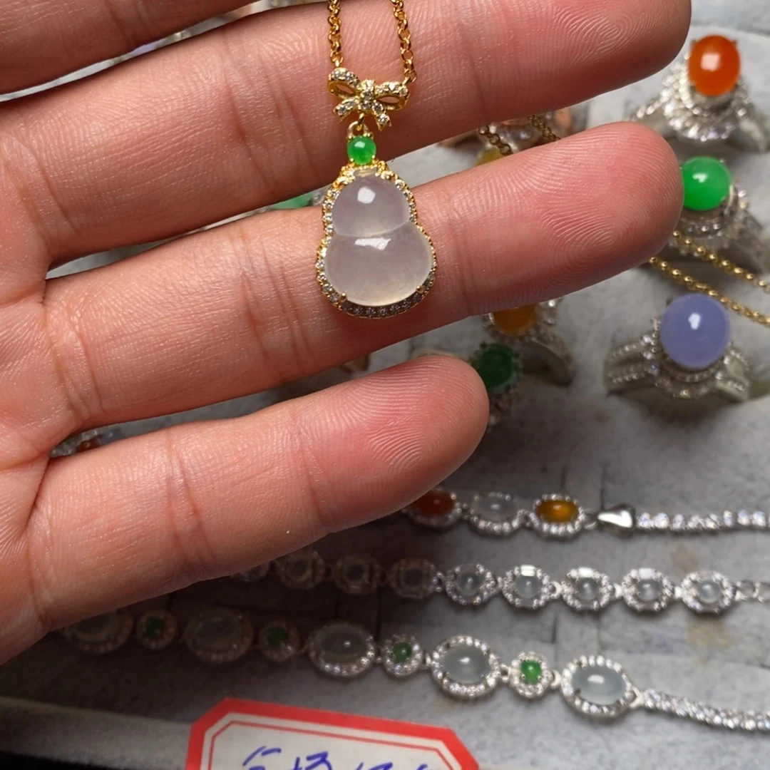 翡翠银S925镶嵌颈饰