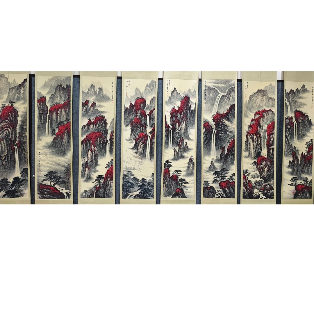 魏紫熙款 山水八条屏 137×35