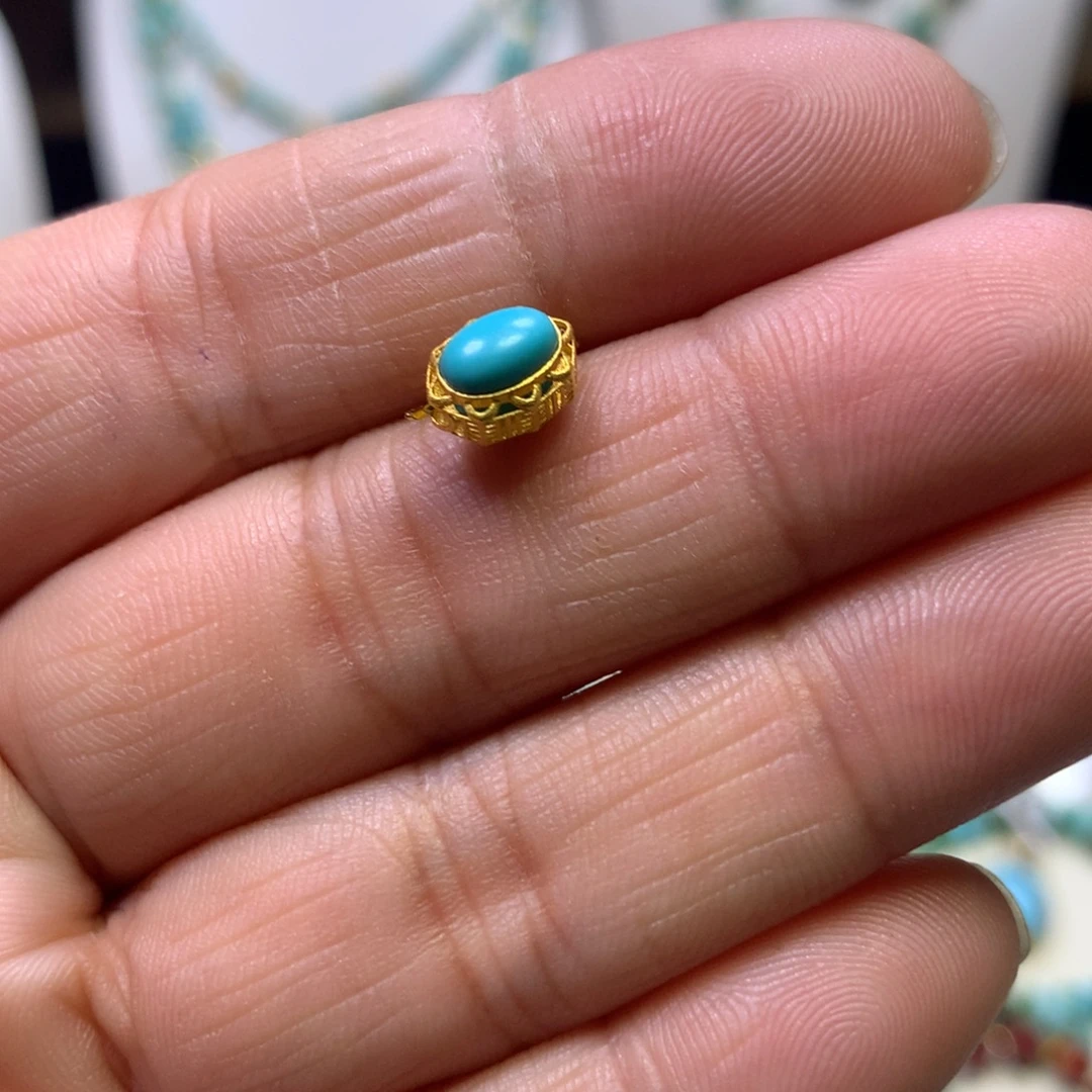 绿松石18K金镶嵌配饰