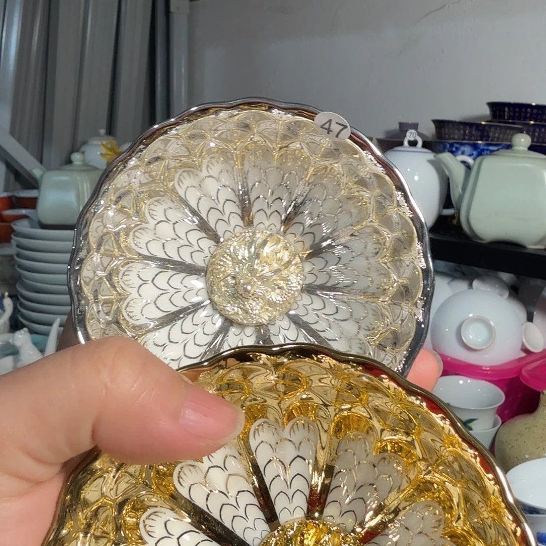 金玉满堂镶金银龙头杯150ml两个47