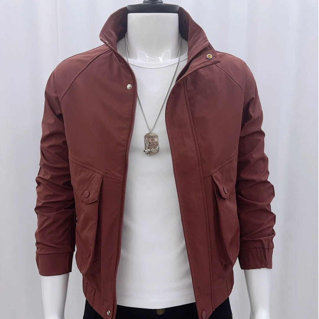 秋季立领免烫纯色运动时尚外套春秋男士休闲百搭潮流夹克外套男