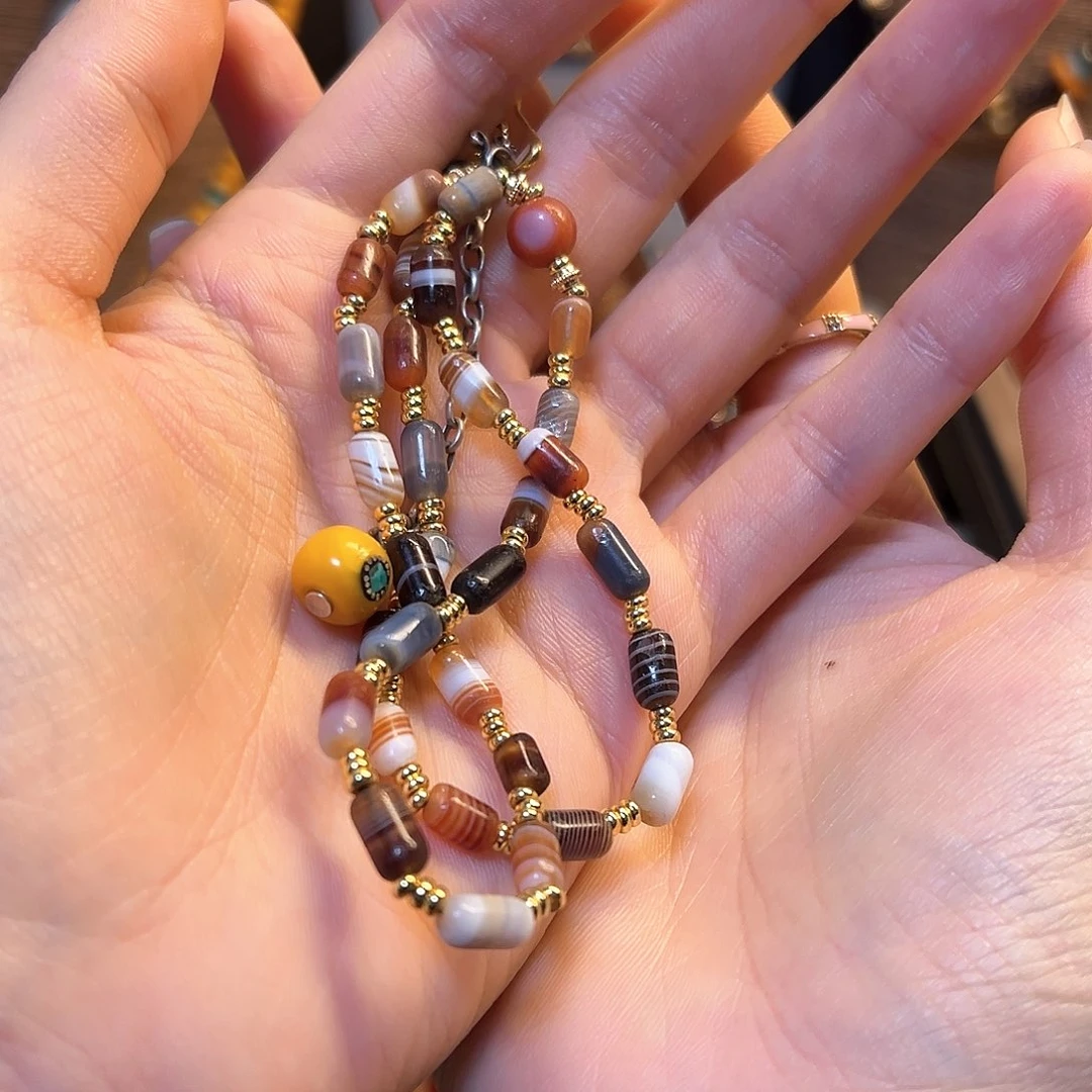 风***扬纯铜石英石锁骨链