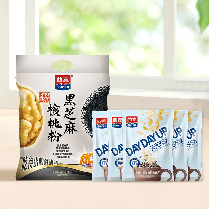 【临期/最早到期时间25年8月】西麦黑芝麻核桃粉奇亚籽燕麦片组合