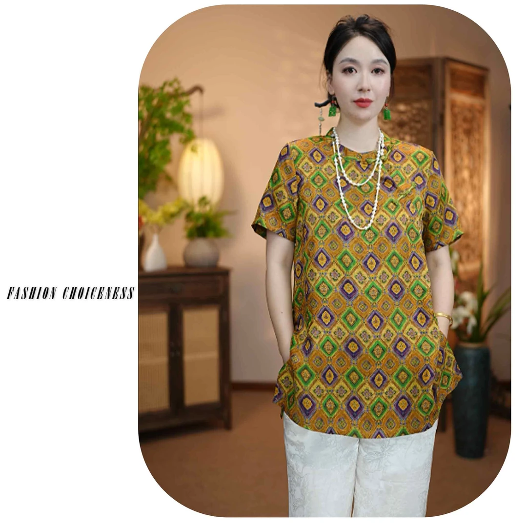 {繁华}新中式国风夏季新款上新洋气时尚气质显瘦上衣