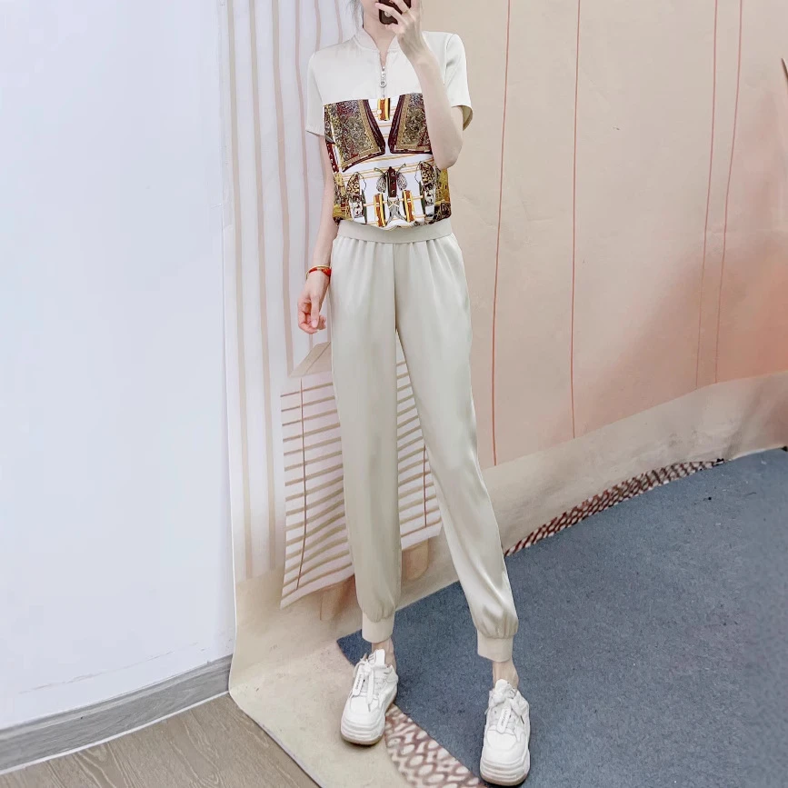 019套头印花上衣衫+束脚裤两件套套裤1019/C3