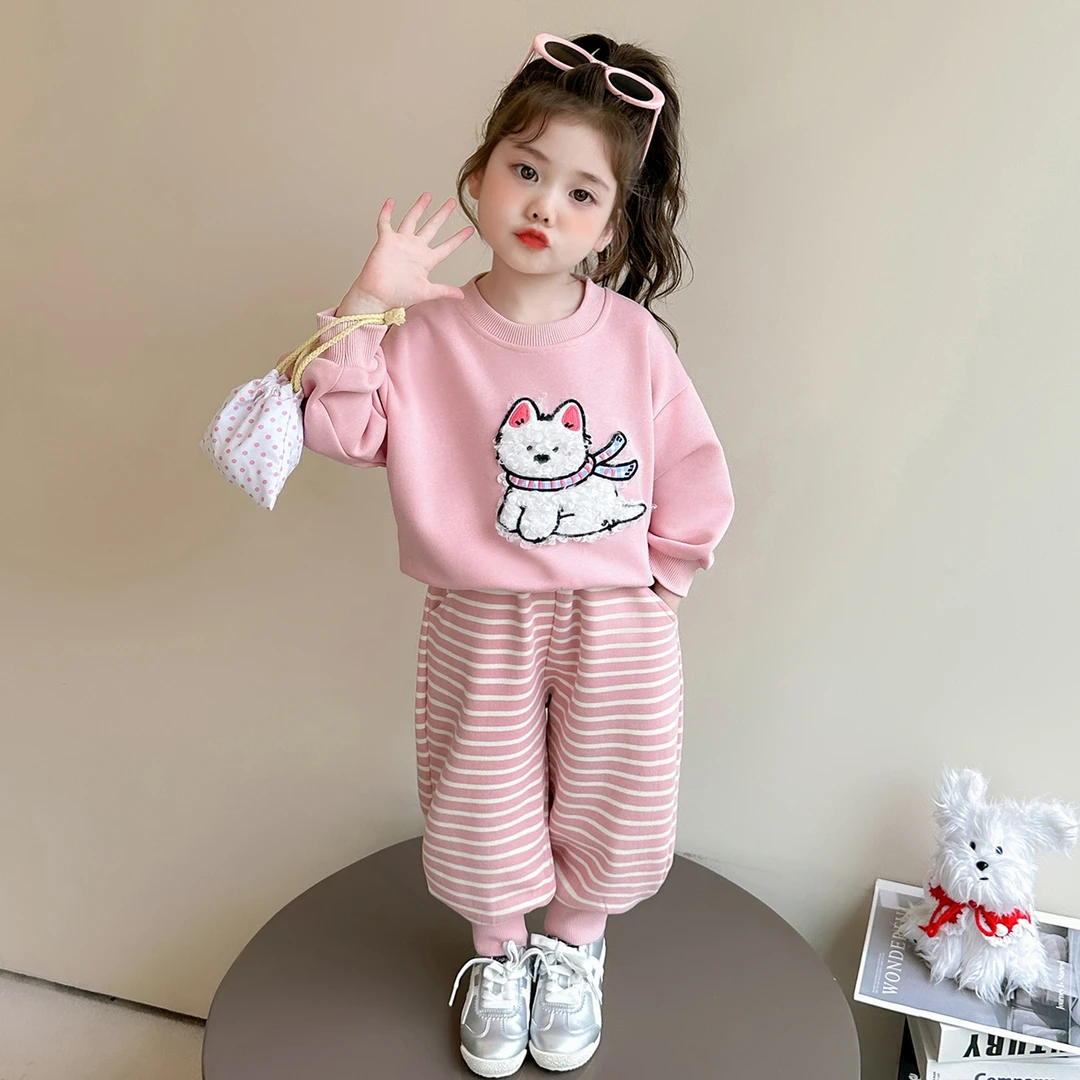 女童秋装套装2025新款4-6岁幼儿园潮款小童女宝春秋季洋气两件套