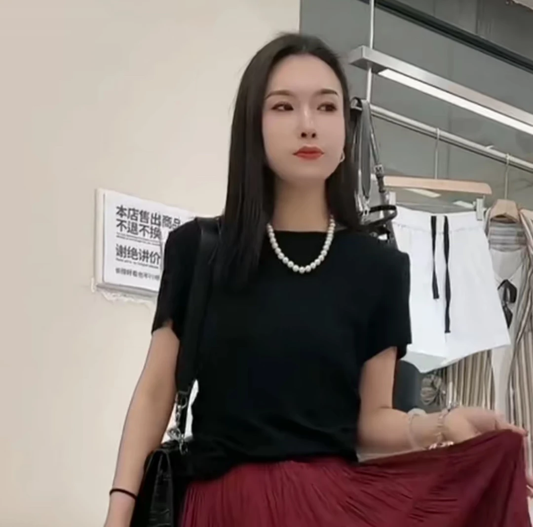 825小众设计感显瘦不规则半袖衫089