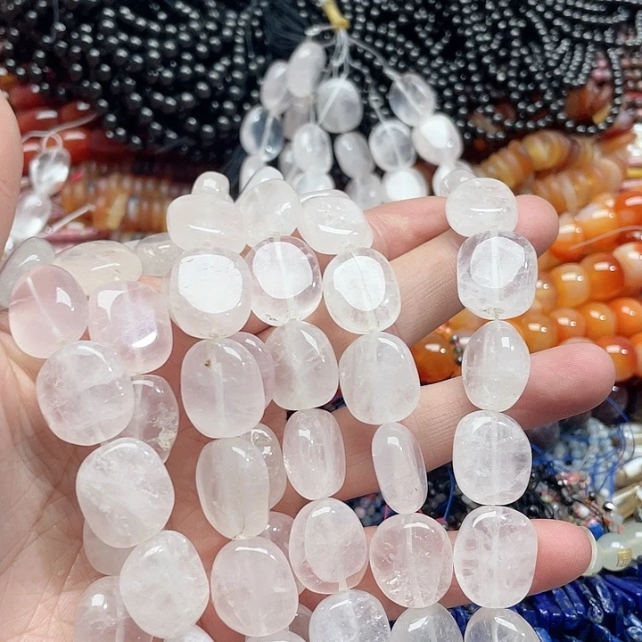 玛瑙/玉髓珠宝半成品未镶嵌一条16x18mm粉晶