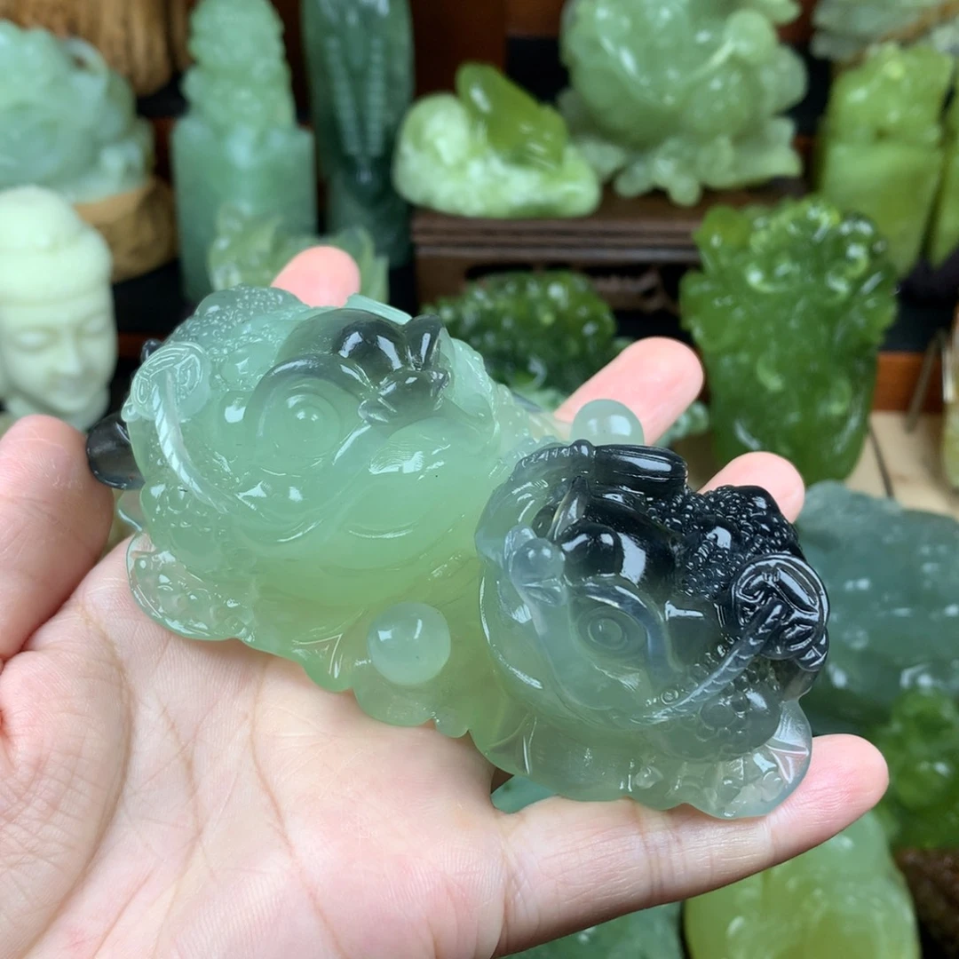 未镶嵌岫玉手把件