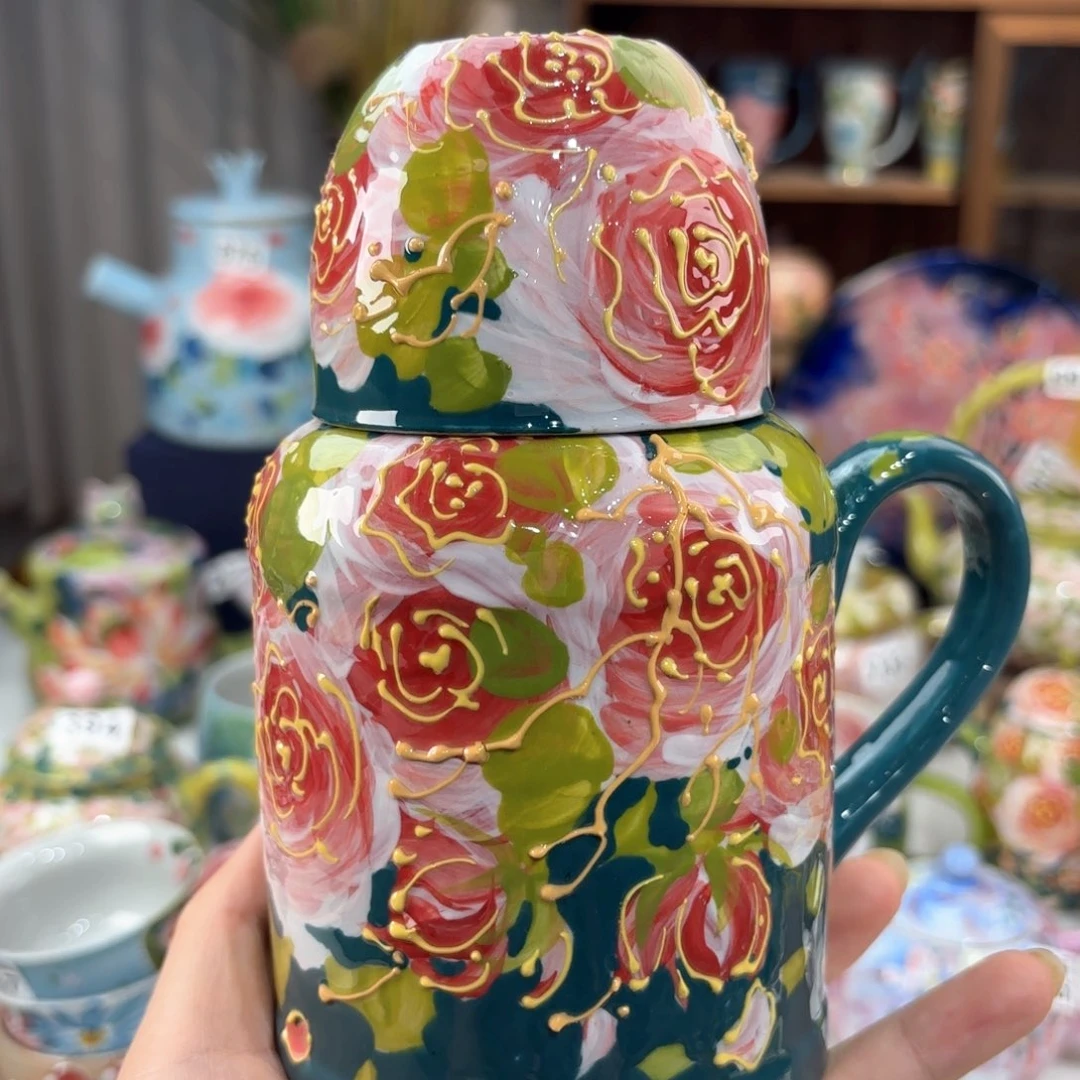 景德镇手绘高温釉下彩陶瓷茶具