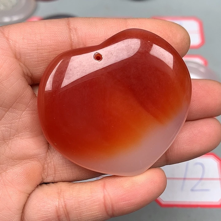 心***照玛瑙/玉髓未镶嵌颈饰