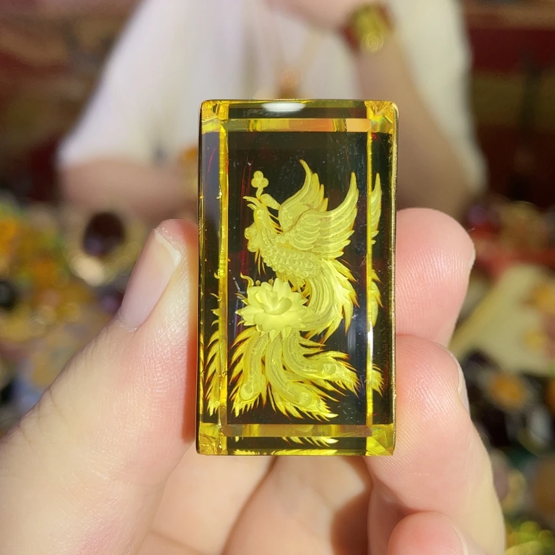 银S925镀金镶嵌琥珀戒指