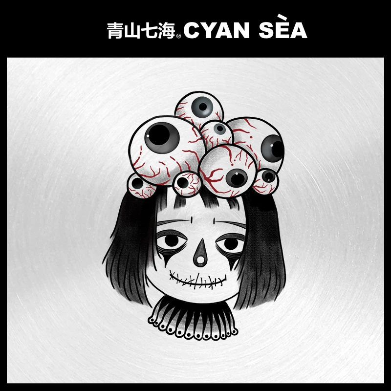 青山七海 | 无水涂鸦 瞳魇幻灵 持久防水潮流个性小众男女纹身贴