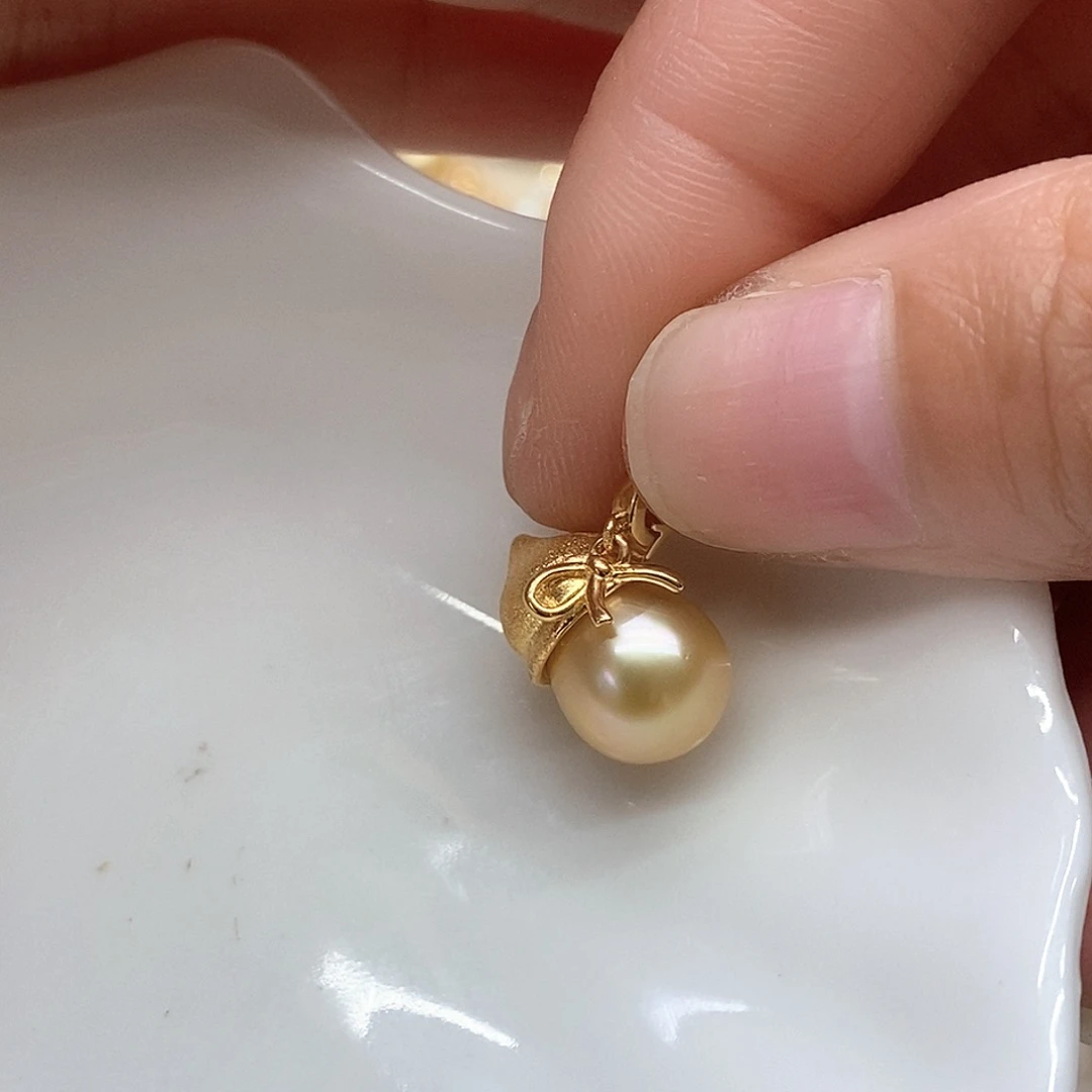 银S925镶嵌海水珍珠吊坠(不含链)